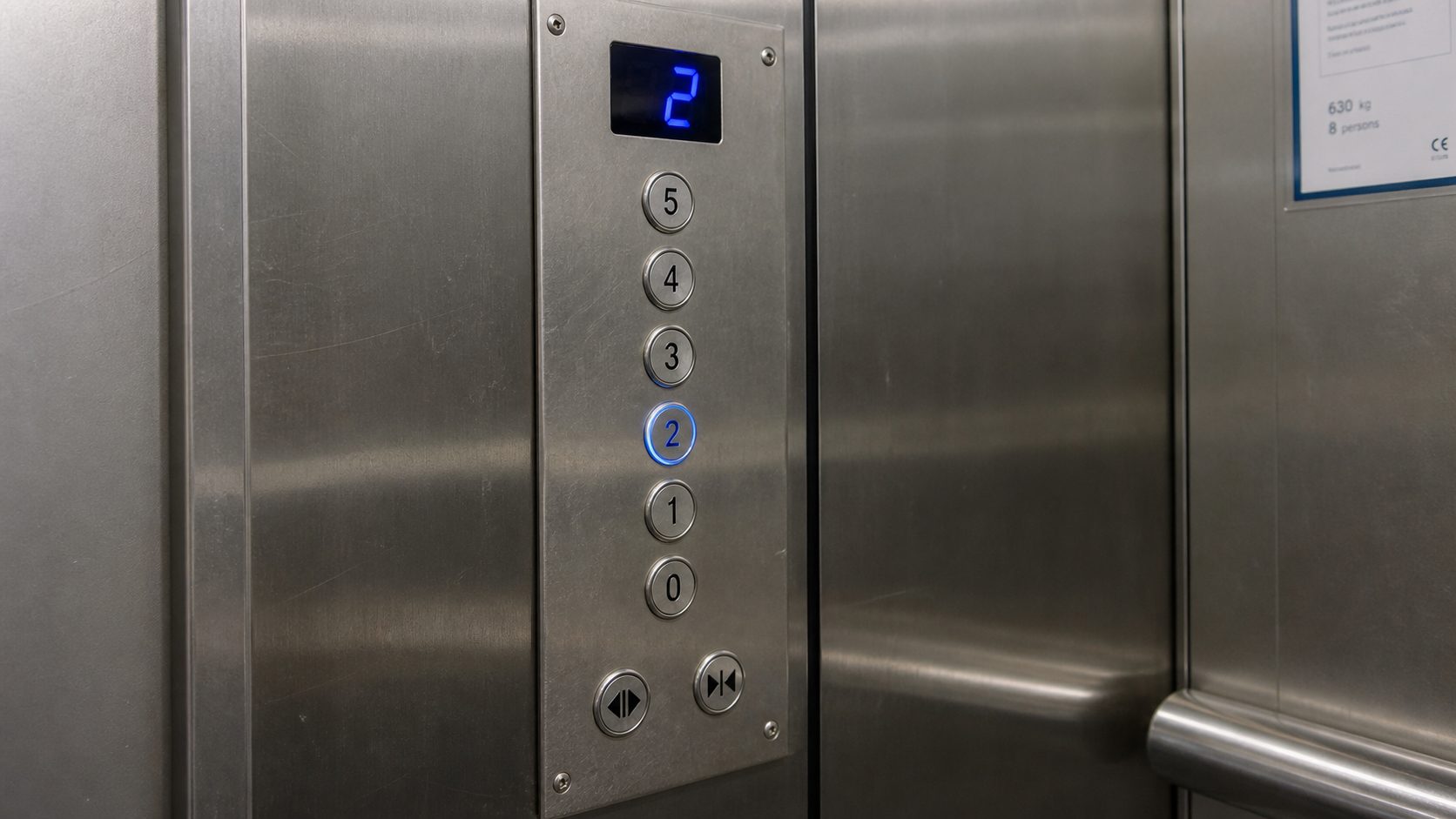 Elevator cabin control panel before modernization