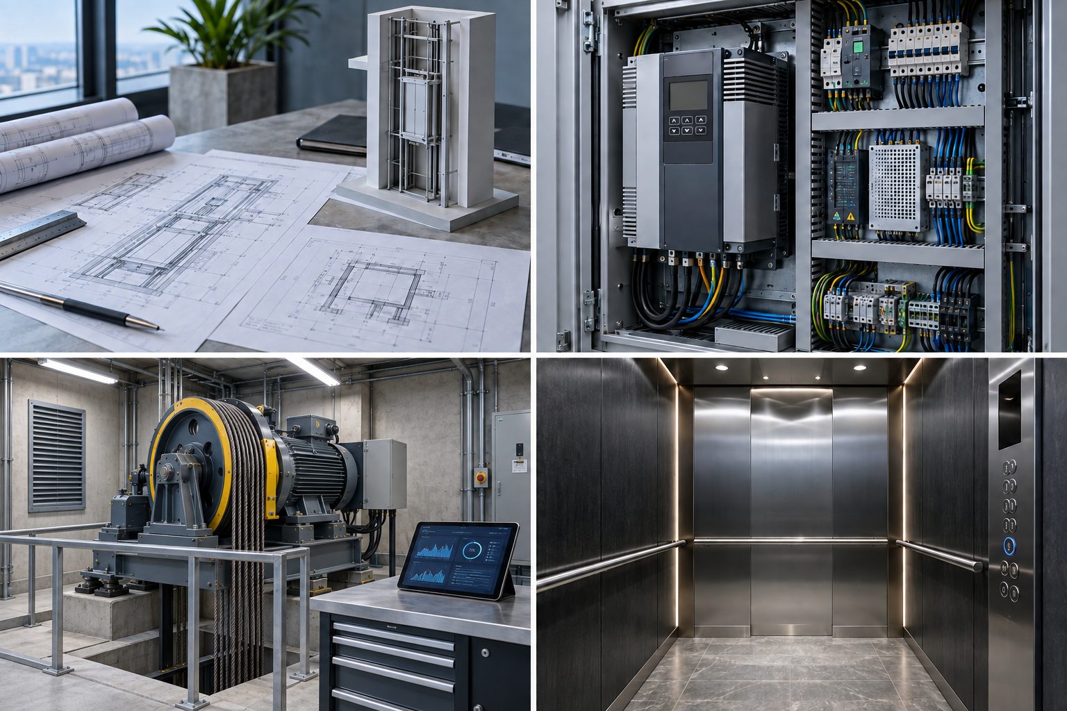 Concept images of engineering planning, control components, technical service and cabin design